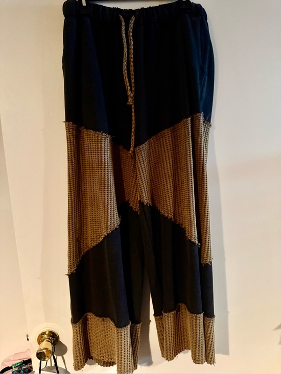 POL Pants - POL Black and Brown Colorblock Wide-Leg Pants